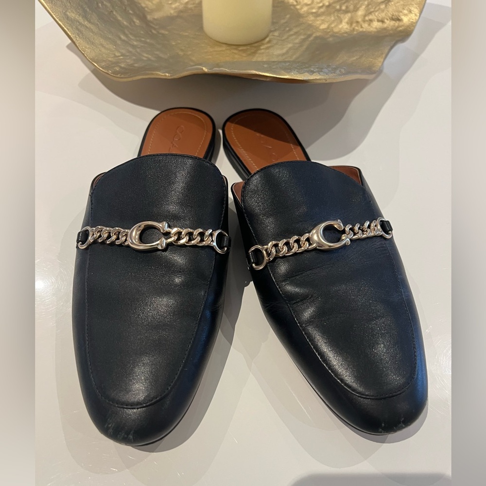 Coach beautiful black mules 11